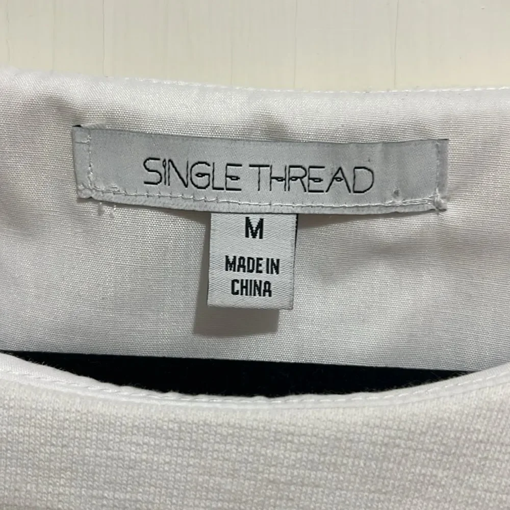 Single Thread Boxy Cropped Heavy Weight Striped Tee womens Medium Nice!